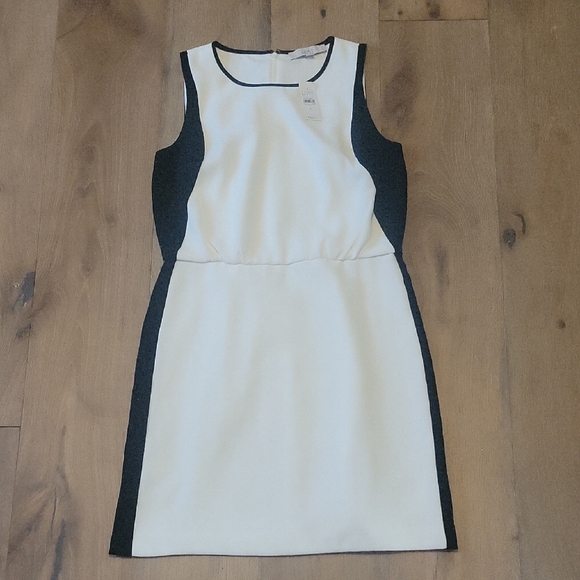 NWT LOFT black And White color Block Pattern Size 6 Dress - Picture 1 of 3